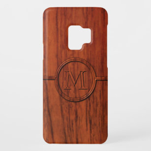 Funda De Case-Mate Para Samsung Galaxy S9 Impresión de madera de caoba del monograma
