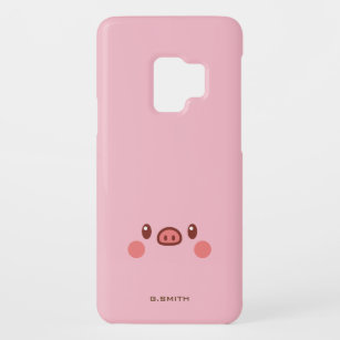 Funda De Case-Mate Para Samsung Galaxy S9 Inicial. Kawaii Cute Emoji Piggy.