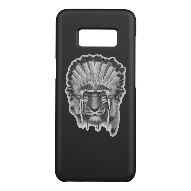 Funda Para Samsung Galaxy De Case-Mate Jefe del tigre del nativo americano (Reverso)