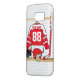 Funda Para Samsung Galaxy De Case-Mate Jersey de hockey sobre hielo rojo y blanco persona (Reverso Izquierdo)