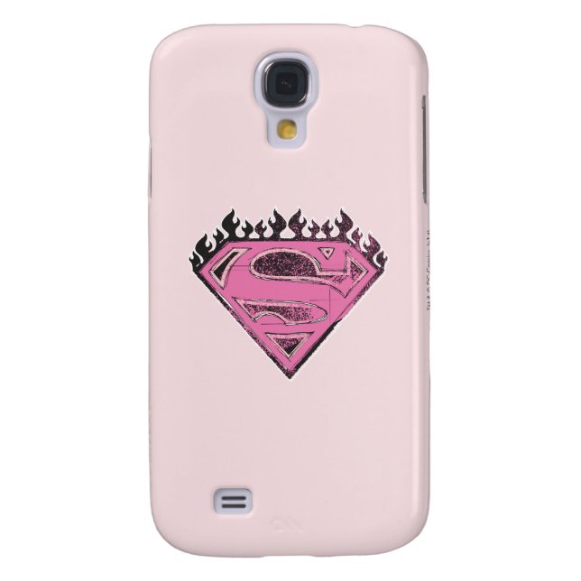 Funda Para Samsung Galaxy De Case-Mate Logo rosa superchica con llamas (Atrás)