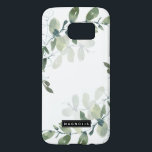 Funda Para Samsung Galaxy S7 Moda Eucalyptus Monograma<br><div class="desc">Personalice este diseño de vegetación de eucaliptos acuáticos con su nombre.</div>