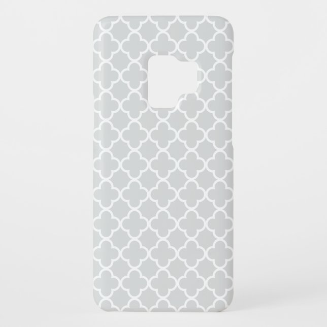 Funda Para Samsung Galaxy De Case-Mate Modelos grises claros y blancos de Quatrefoil (Reverso)