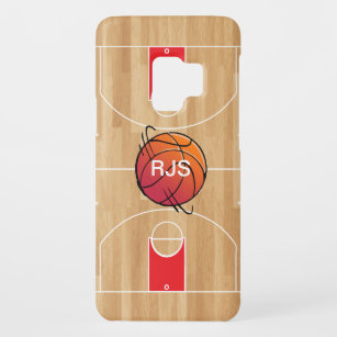 Funda De Case-Mate Para Samsung Galaxy S9 Monograma Baloncesto en cancha de baloncesto