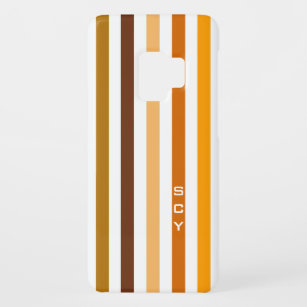 Funda De Case-Mate Para Samsung Galaxy S9 Monograma de franjas verticales de Tan Brown