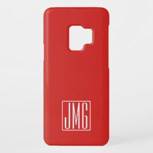 Funda De Case-Mate Para Samsung Galaxy S9 Monograma inicial   Rojo y blanco (o color mareado