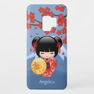 Funda De Case-Mate Para Samsung Galaxy S9 Muñeca roja de Sakura Kokeshi - chica de geisha