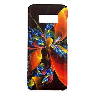 Funda De Case-Mate Para Samsung Galaxy S8 Naranja azul Floral Moderno Resumen Patrón de arte