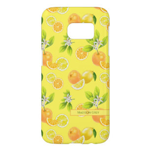 Funda Para Samsung Galaxy S7 Naranjas artísticos de frutas cítricas y Patten de