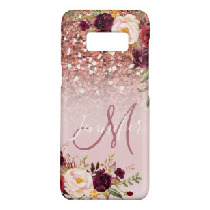 Funda De Case-Mate Para Samsung Galaxy S8 Nombre color de rosa floral de las chispas del