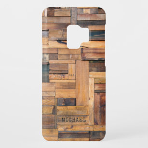 Funda De Case-Mate Para Samsung Galaxy S9 Nombre personalizado de la madera rústica