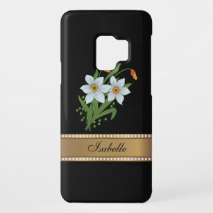 Funda De Case-Mate Para Samsung Galaxy S9 Nombre personalizado de oro para tulipanes y daffo