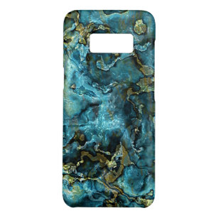 Funda De Case-Mate Para Samsung Galaxy S8 Patrón agrietado de minerales de oro de color turq
