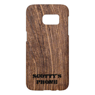 Funda Para Samsung Galaxy S7 Patrón de madera rústica, grano de madera marrón