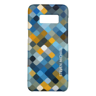 Funda De Case-Mate Para Samsung Galaxy S8 Patrón de mezaic azul gris mostaza marrón personal