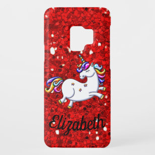 Funda De Case-Mate Para Samsung Galaxy S9 Purpurina rojo Unicorn
