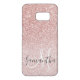 Funda Para Samsung Galaxy De Case-Mate Purpurina rosa moderno marca nombre personalizado (Atrás)