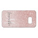 Funda Para Samsung Galaxy De Case-Mate Purpurina rosa moderno marca nombre personalizado (Reverso Horizontal)