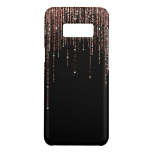 Funda De Case-Mate Para Samsung Galaxy S8 Rosa negro de lujo dorado Purpurina elegante