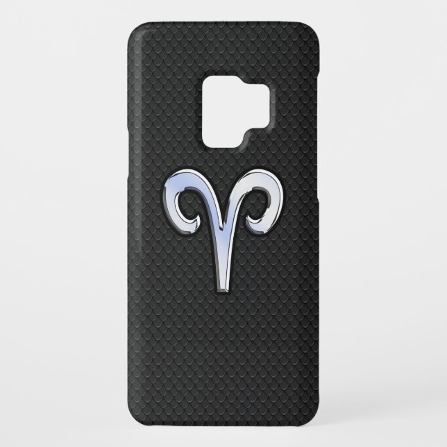 Funda Para Samsung Galaxy De Case-Mate Rótulo cromado moderno como Aries Zodiac (Reverso)