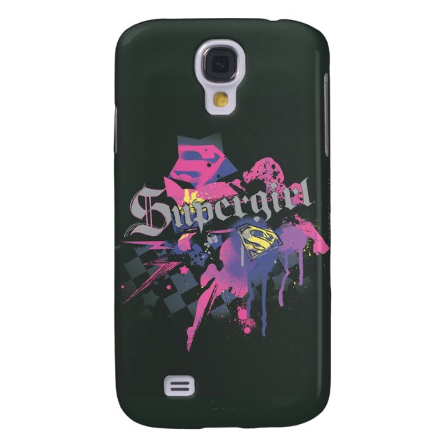 Funda Para Samsung Galaxy De Case-Mate Supergirl Checkered Splatter (Atrás)