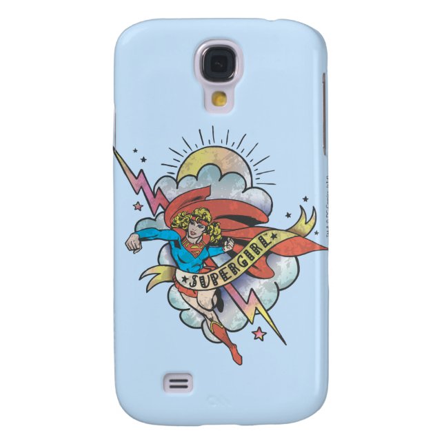 Funda Para Samsung Galaxy De Case-Mate Supergirl Flying Lightning Tattoo (Atrás)