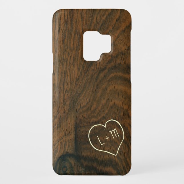 Funda Para Samsung Galaxy De Case-Mate Textura de madera de caoba envejecida (Reverso)