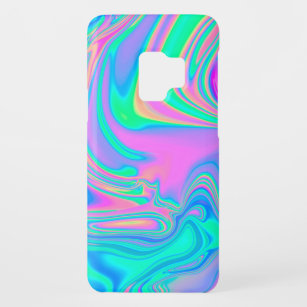 Funda De Case-Mate Para Samsung Galaxy S9 Textura holográfica de mármol iridiscente en vibra