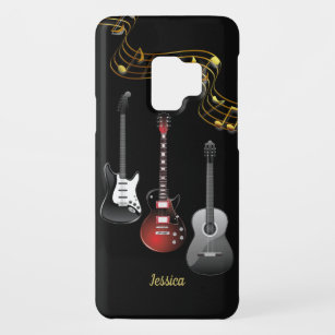 Funda De Case-Mate Para Samsung Galaxy S9 Tres guitarras y notas de la música, nombre