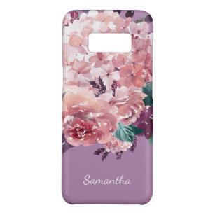 Funda De Case-Mate Para Samsung Galaxy S8 Vintage romántico púrpura y acuarela rosada floral