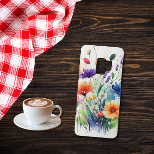 Carcasa Para Galaxy S4 Watercolor Florals Flores silvestres moda femenina