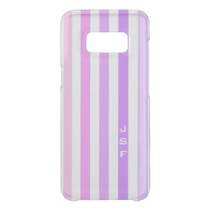 Funda Para Samsung Galaxy S8 De Uncommon Rayas verticales púrpura y rosa monograma