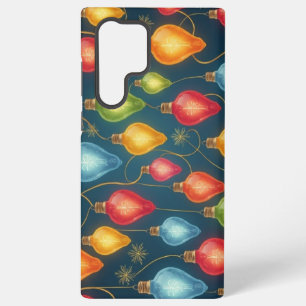 Funda Para Samsung Galaxy S22 Ultra Decoración colorida y vintage de las luces navideñ