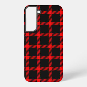 Funda Para Samsung Galaxy S22+ Decoración de cuadros rojo y negro Buffalo Check d