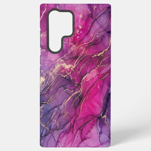 Funda Para Samsung Galaxy Deep Magenta & Gold Alcohol Ink Samsung Case (Reverso )