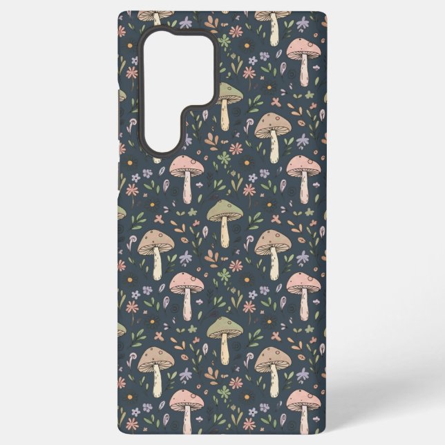 Funda Para Samsung Galaxy Deep Slate Blue Fungi Seamless Pattern (Reverso )