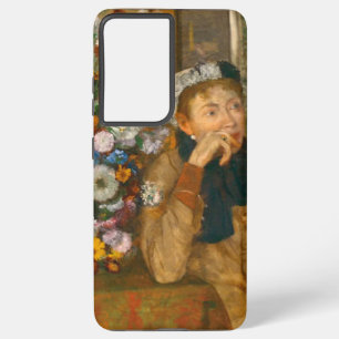 Funda Para Samsung Galaxy S21 Ultra Degas, una mujer sentada al lado de una bolsa de f