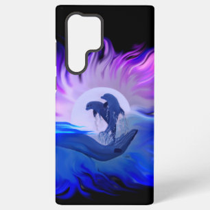 Funda Para Samsung Galaxy S22 Ultra Delfines en la luna