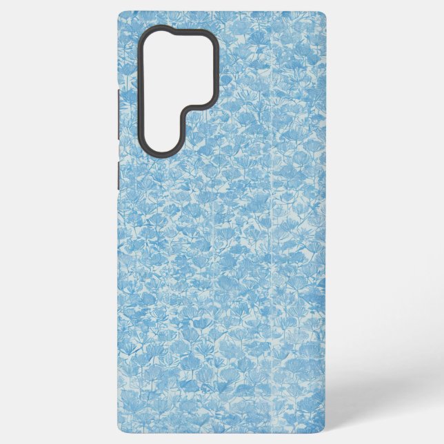 Funda Para Samsung Galaxy Delicate Blue Floral Pattern Japanese Modern Phone (Reverso )