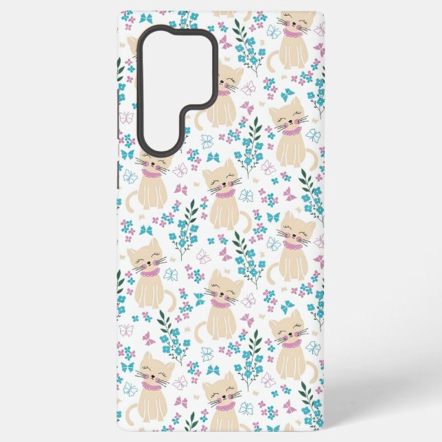 Funda Para Samsung Galaxy Delicate Kitten and Botanical Doodle (Reverso )