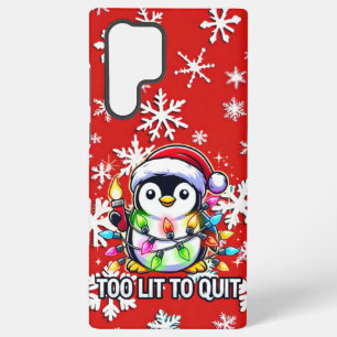 Funda Para Samsung Galaxy S22 Ultra Demasiado ligero para dejar el pingüino Navidad