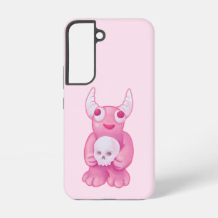 Funda Para Samsung Galaxy S22 Demonio Lindo y Espeluznante Cráneo Rosa Chica Gót