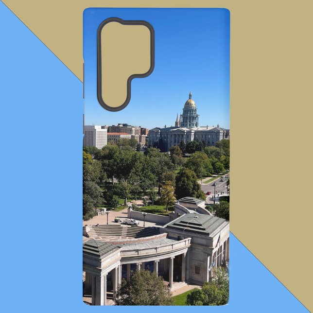Funda Para Samsung Galaxy Denver Downtown Skyline Civic Center Park Photo (A phone case featuring a photo of downtown Denver with the Capitol Dome)