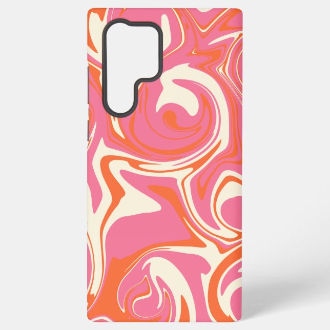 Funda Para Samsung Galaxy Derrame - rosa, Naranja y crema (Reverso )