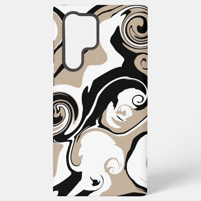 Funda Para Samsung Galaxy Derrame - Taupe, negro y blanco (Reverso )