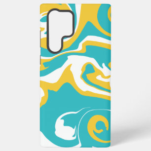 Funda Para Samsung Galaxy S22 Ultra Derrame - Turquesa y Amarillo