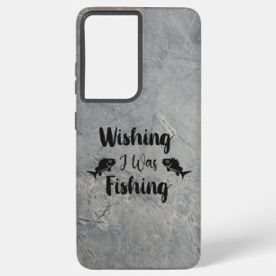 Funda Para Samsung Galaxy S21 Ultra Deseando que estuviera pescando cita divertida