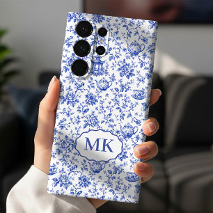 Funda Para Samsung Galaxy S22+ Día de la Madre   Inicial Bridal Monograma Toile A