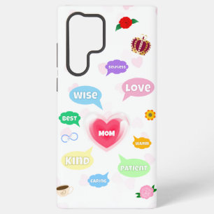 Funda Para Samsung Galaxy S22 Ultra Día de las Madres Nube de Palabras Mejor Mamá Coro