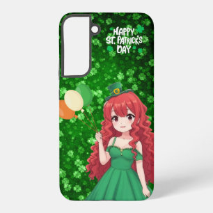 Funda Para Samsung Galaxy S22+ día de San Patricio linda chica anime irlandesa